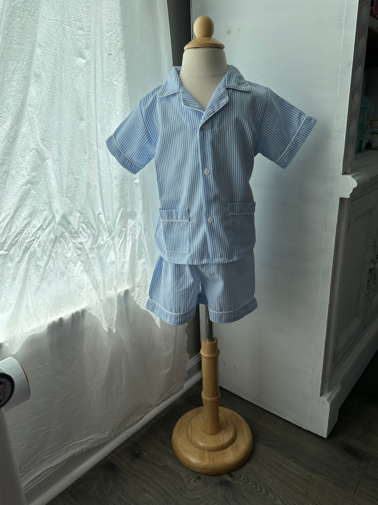 Pinstripe Pjs Shorts Sets Multiple Colors