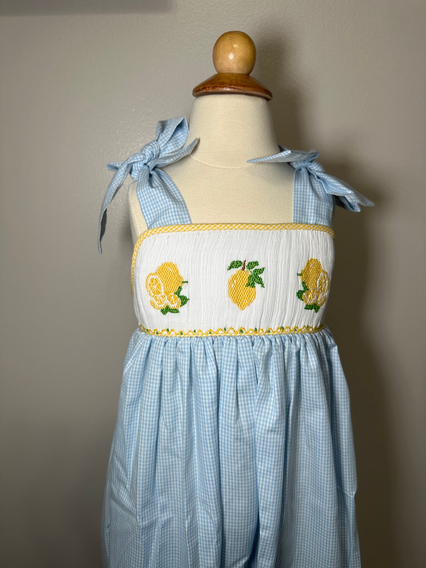 Lemon Hand Smocked Dress