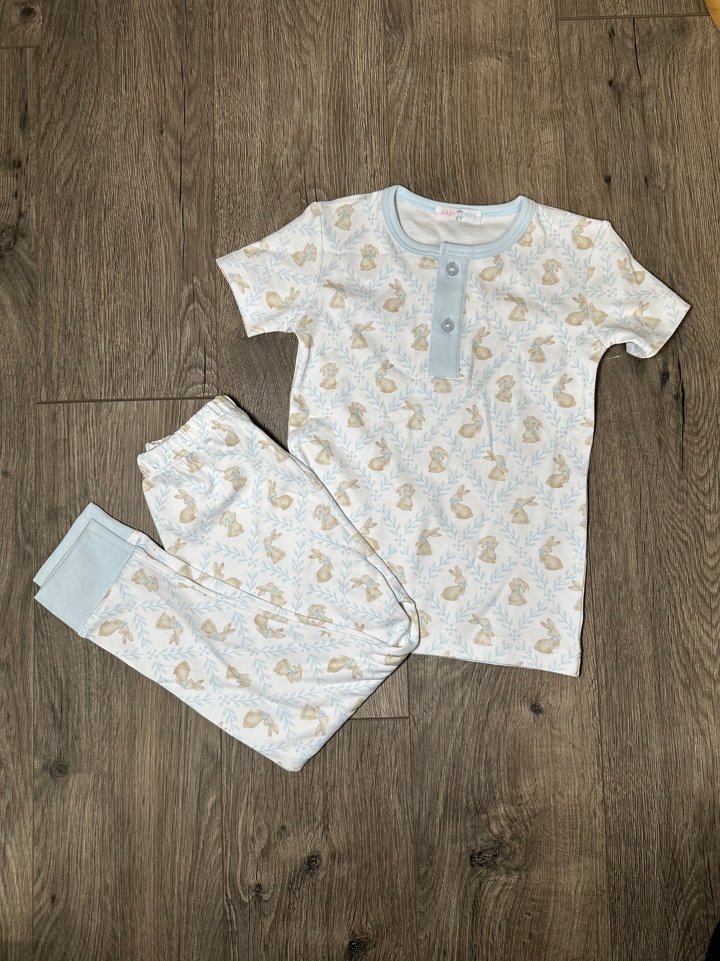 Blue Easter Bunnies Pima Loungewear