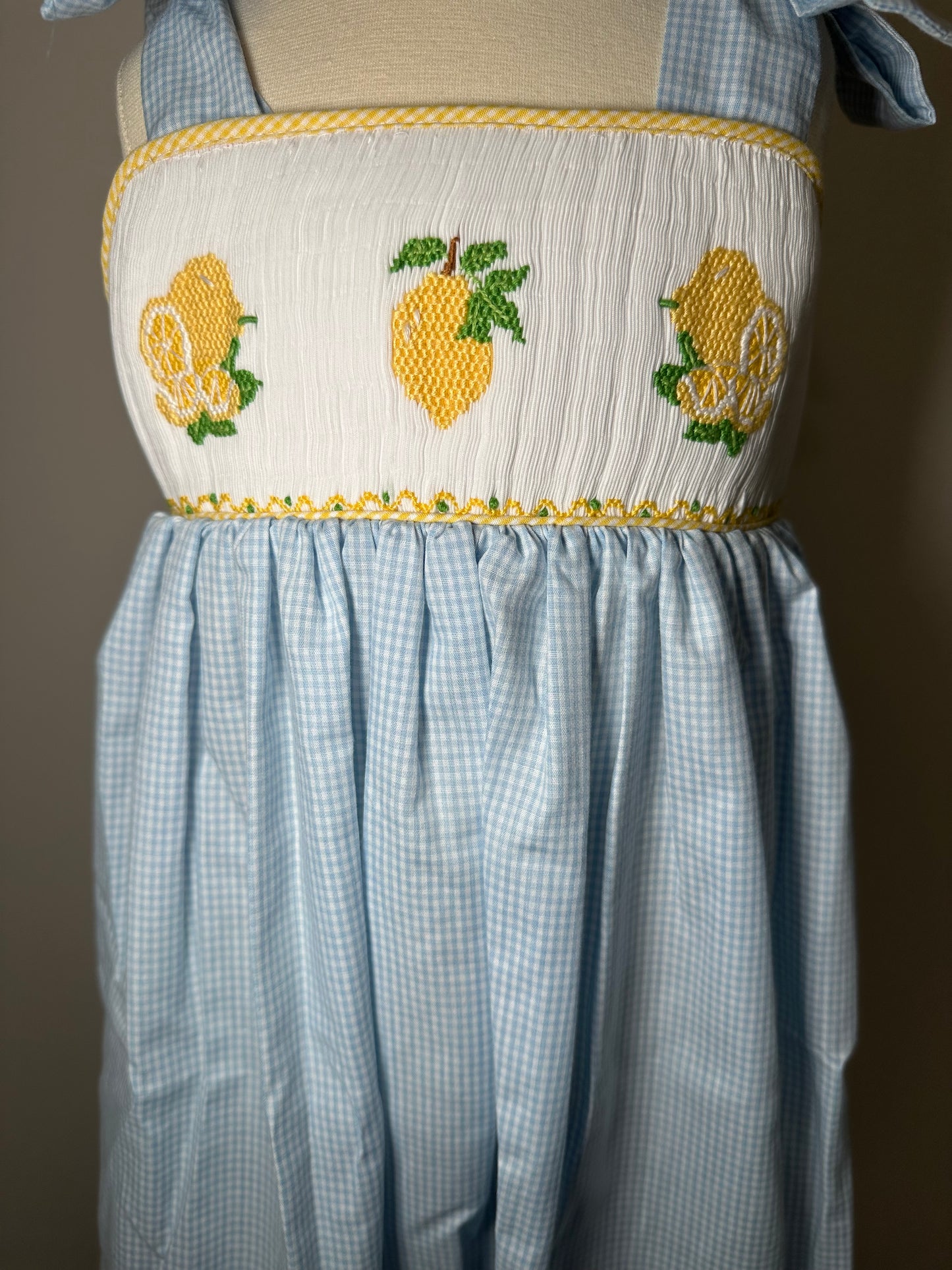 Lemon Hand Smocked Dress