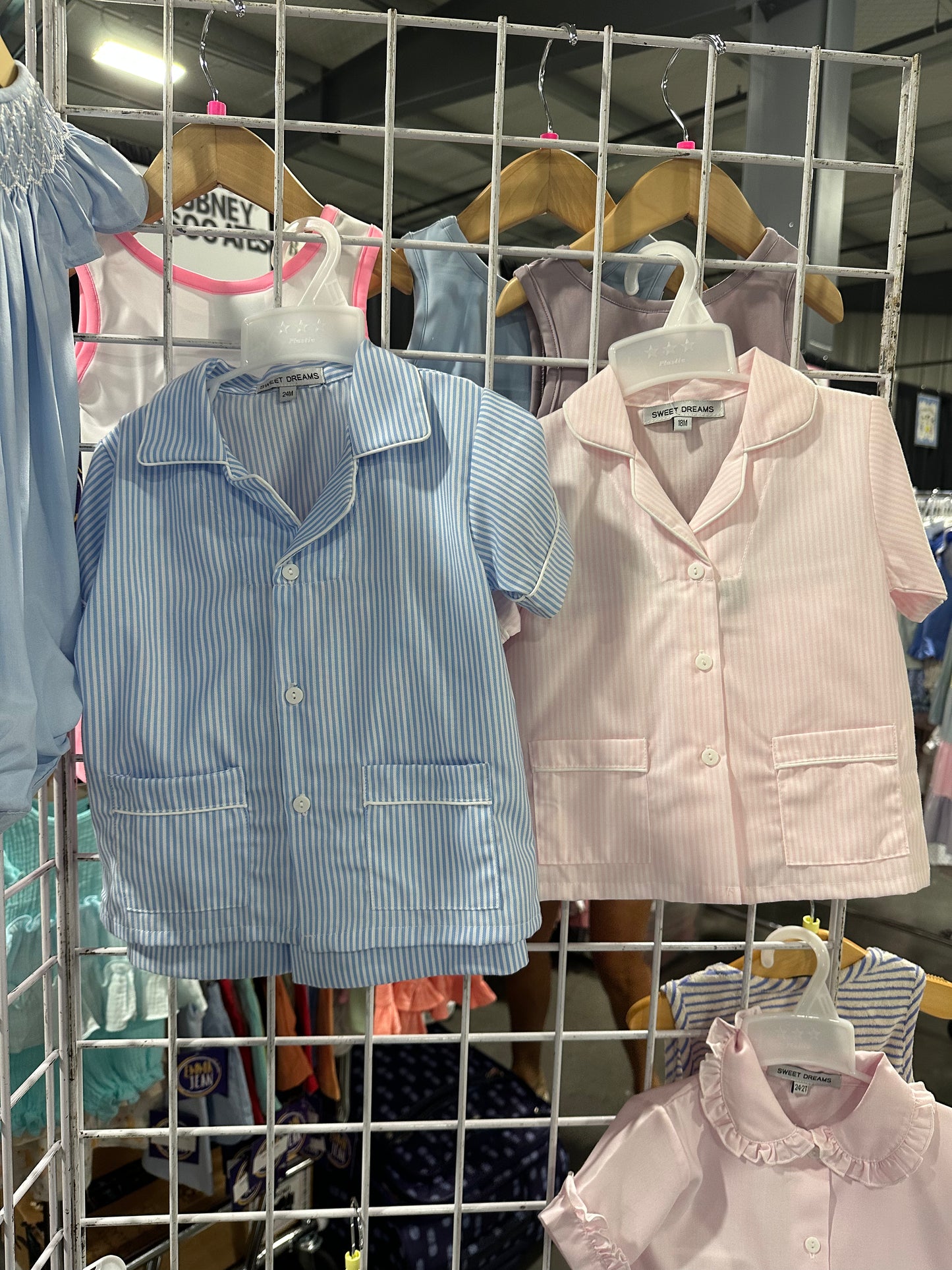 Pinstripe Pjs Shorts Sets Multiple Colors