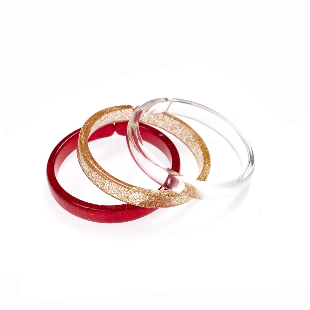 Red, Gold, & Clear Bangles Set