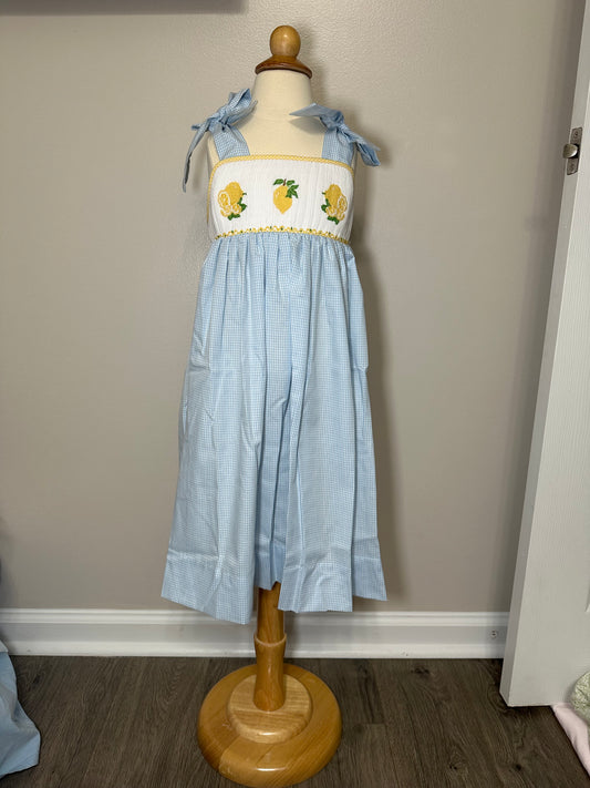 Lemon Hand Smocked Dress