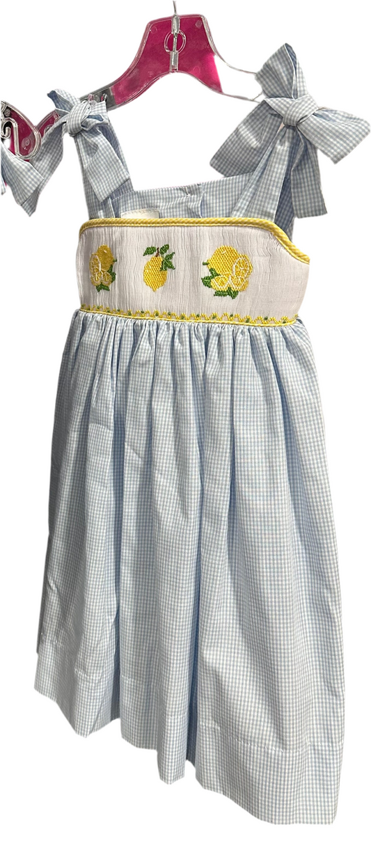 Lemon Hand Smocked Dress