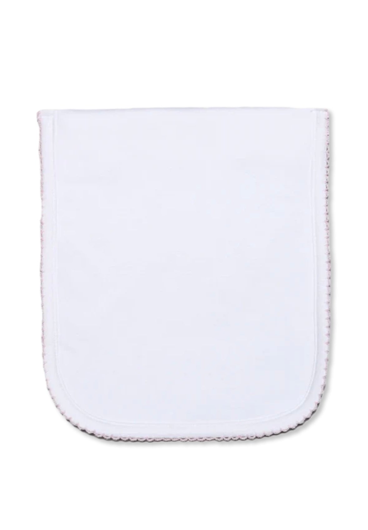 White Pima Burp Cloth Pink Trim