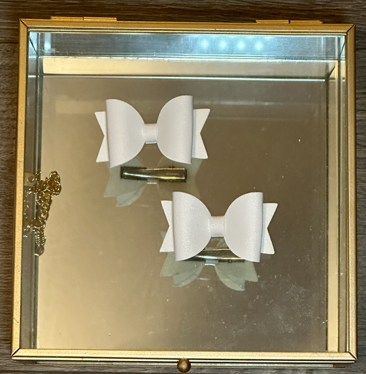 Small Dolly Bow Set of 2 White