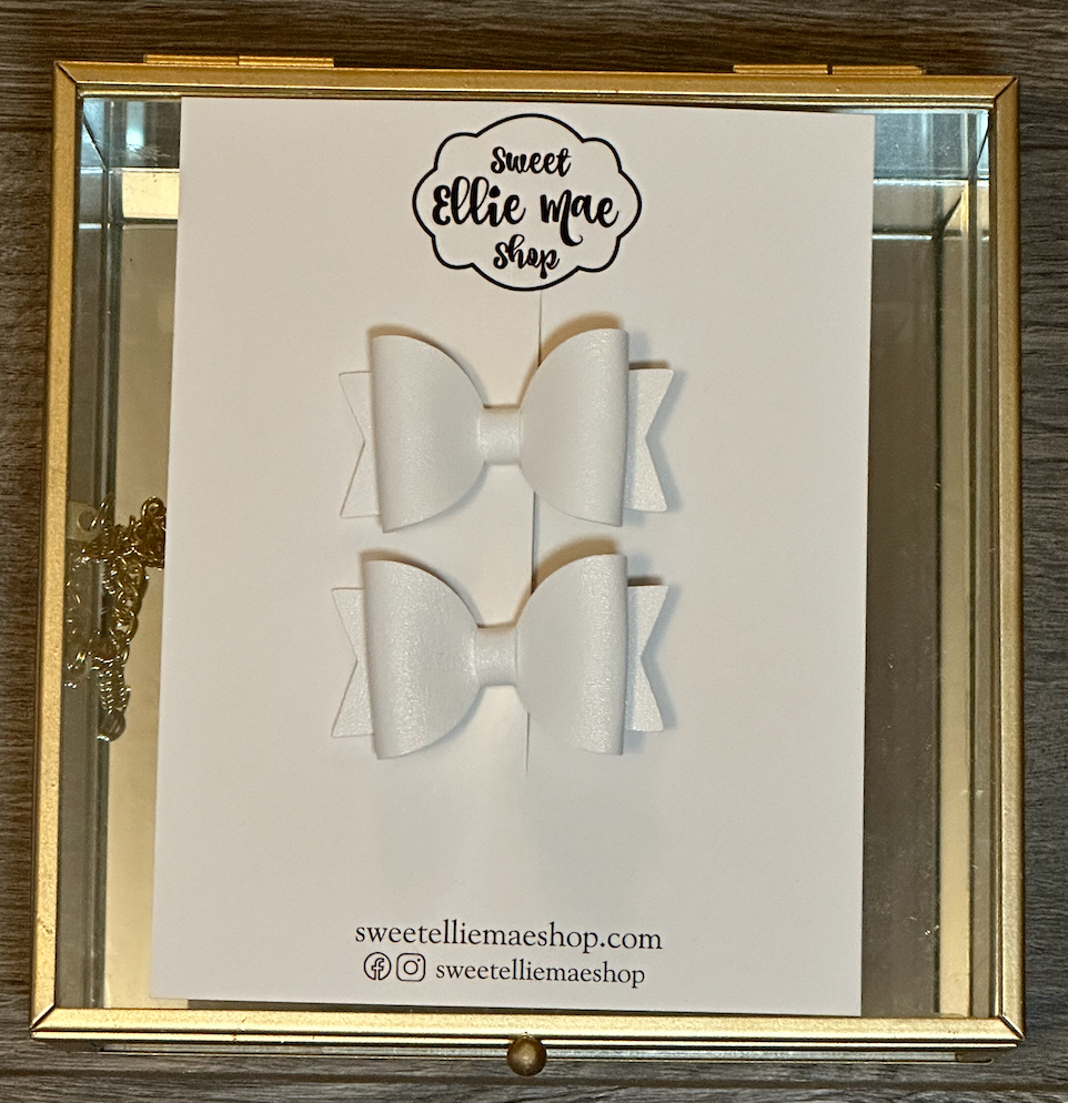 Small Dolly Bow Set of 2 White