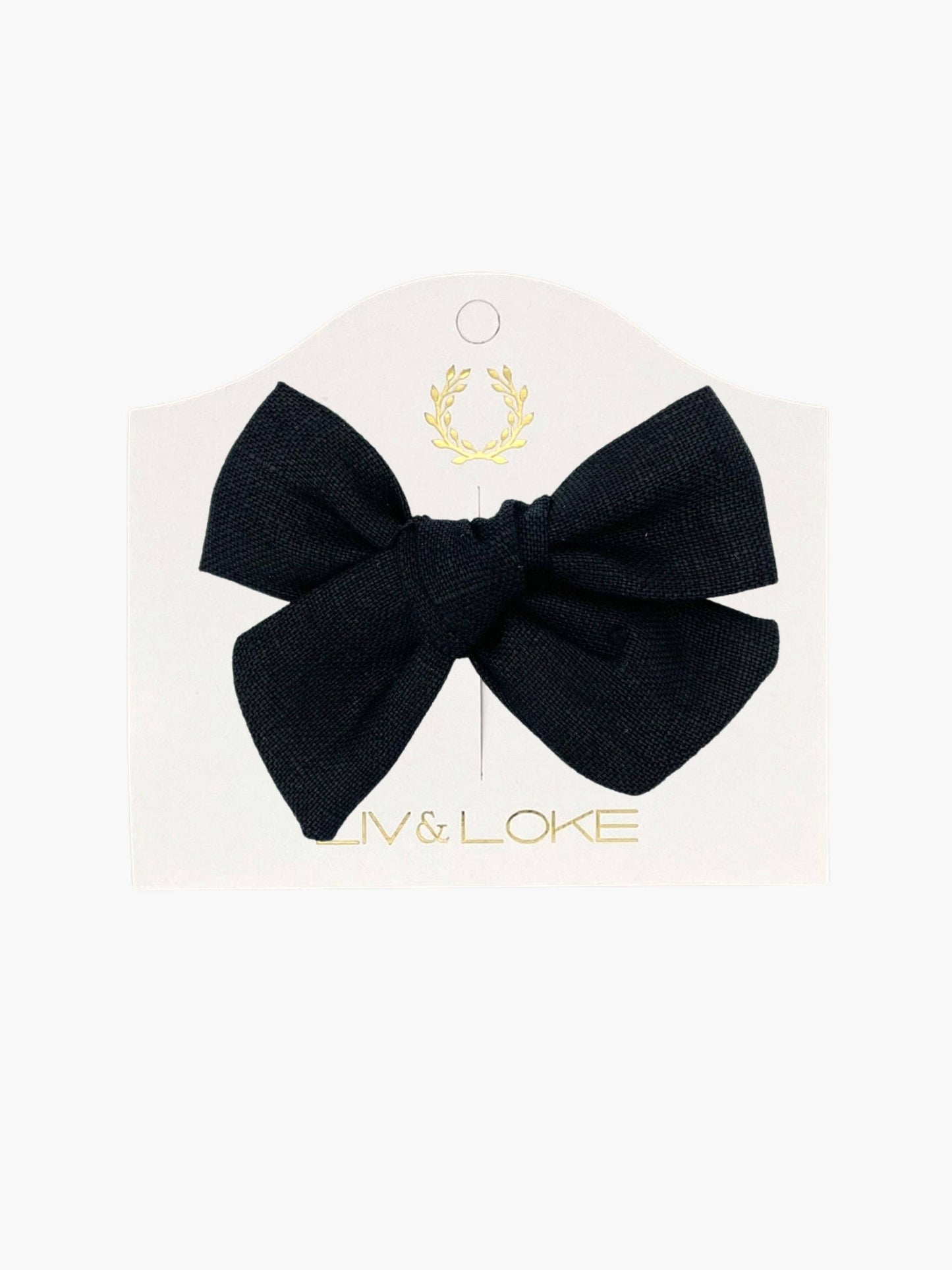 Ester Linen Bow - Lunar/Black